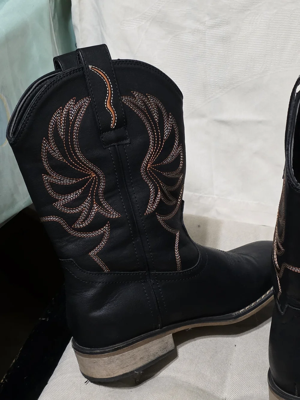 Black Kids Cowboy Boots - Youth Western Riding Boots Used Size 5